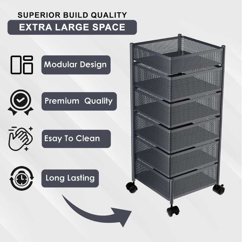6 Layer Square Shape Kitchen Rack - Image 3