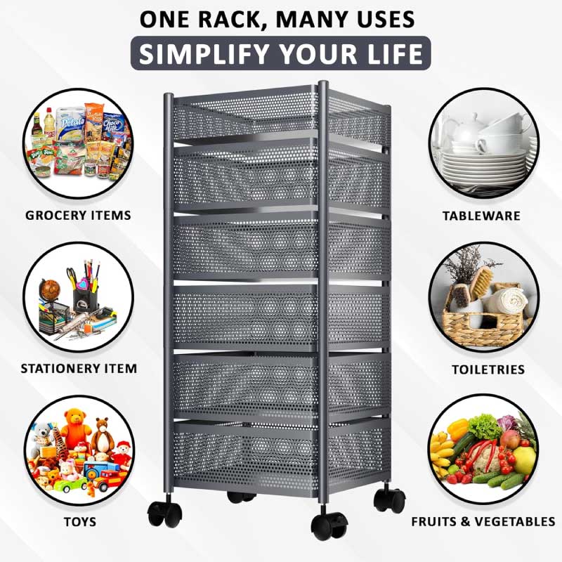 6 Layer Square Shape Kitchen Rack - Image 4