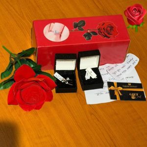 Romantic Red Rose Diamond Cut Jewelry Gift Set (5 PCS)